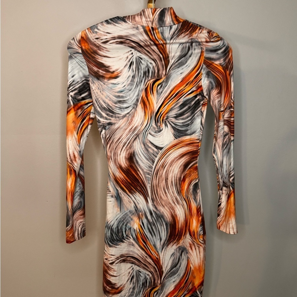 Pastel Swirl Pattern Long Sleeve Dress - Picture 5 of 14